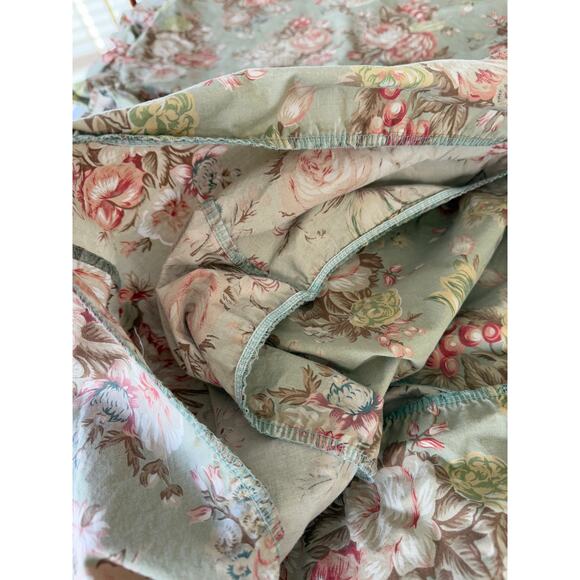 Ralph Lauren Charlotte Green Floral Print Twin Set Sheets Sham & Dust Ruffle - Picture 5 of 9